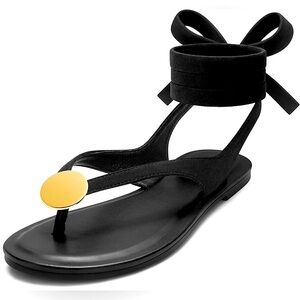 Elegant Black  and Gold Women's Sandals